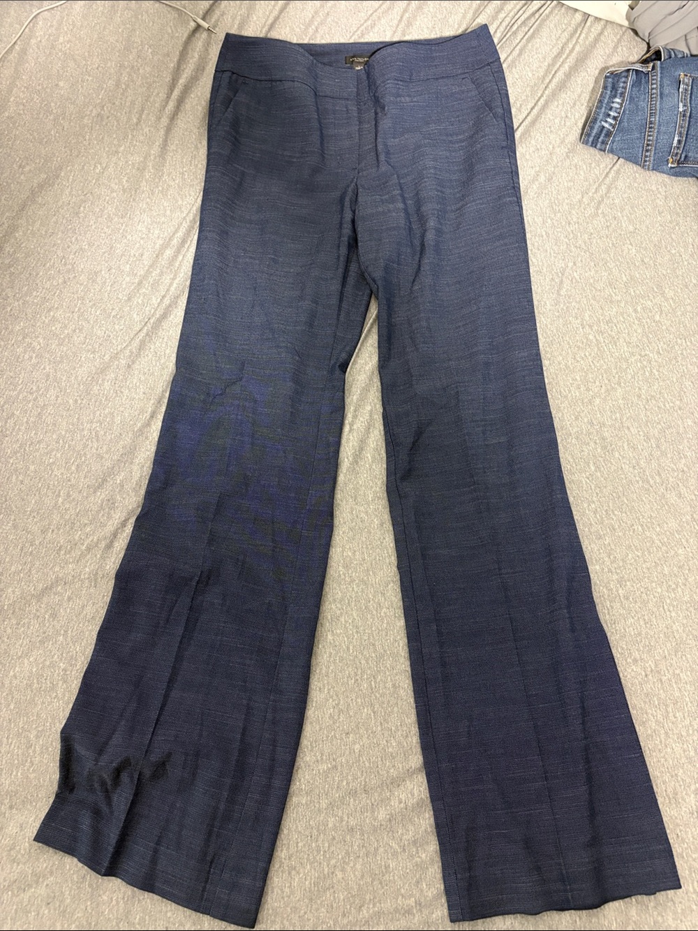 Ann Taylor Navy Wide-Leg Dress Jeans
